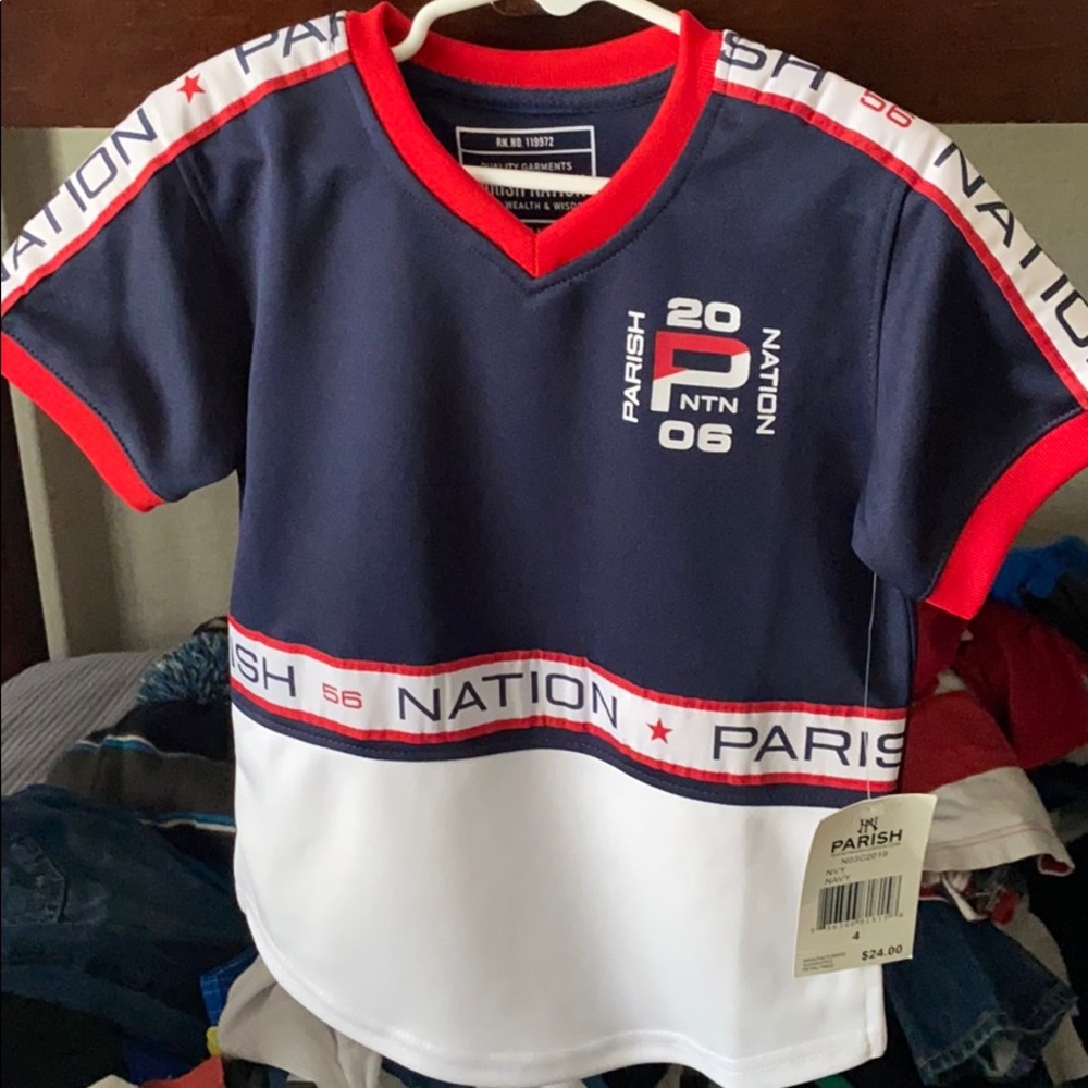 Parish Nation little boys vneck shirt